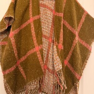 Aerie Olive and Pink Plaid Vest